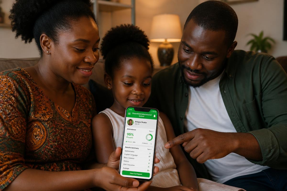 Parents consultant les présences et résultats de leur enfant sur PIGSA PRO